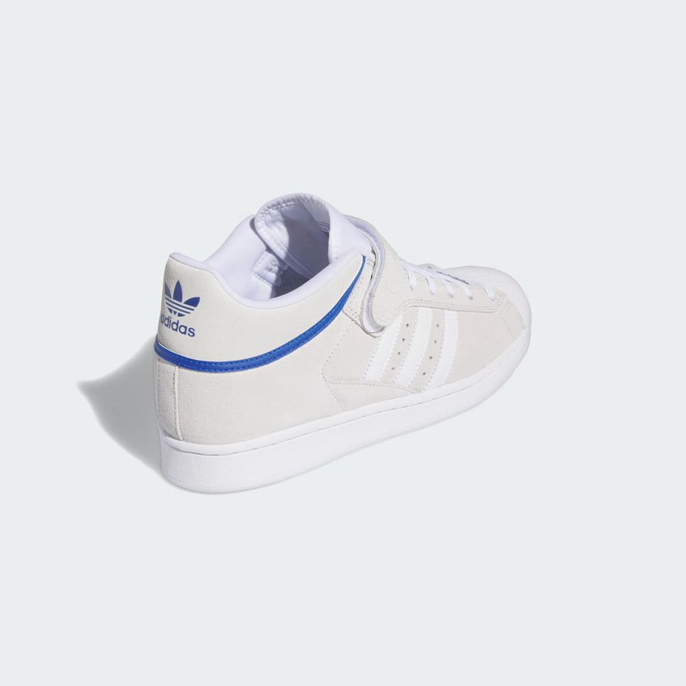 Chaussure Adidas Pro Shell ADV Blanche Bleu Homme | SRY-31000089