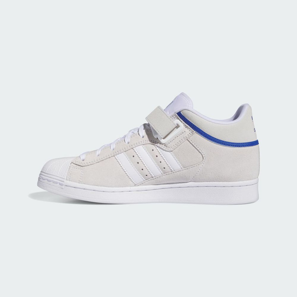 Chaussure Adidas Pro Shell ADV Blanche Bleu Homme | SRY-31000089