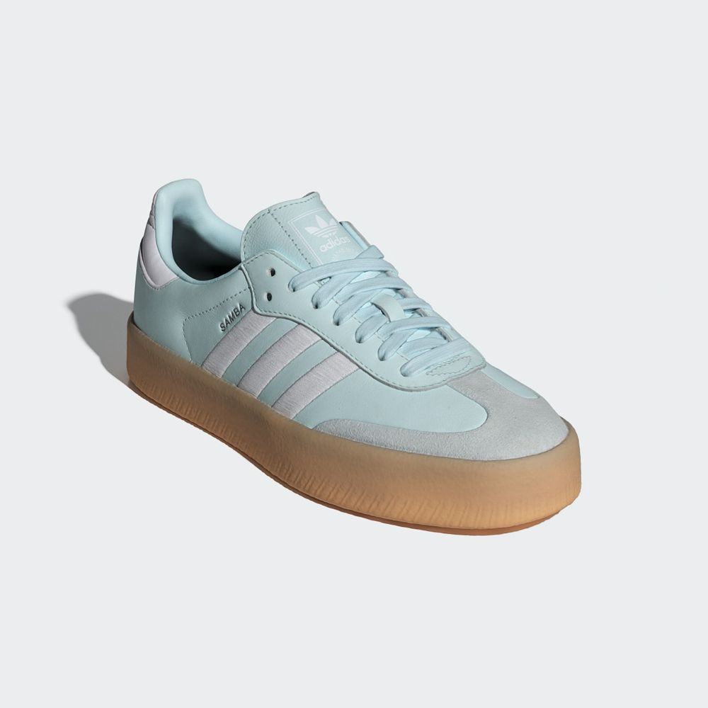 Chaussure Adidas Sambae Bleu Blanche Argent Homme | JQN-38402047