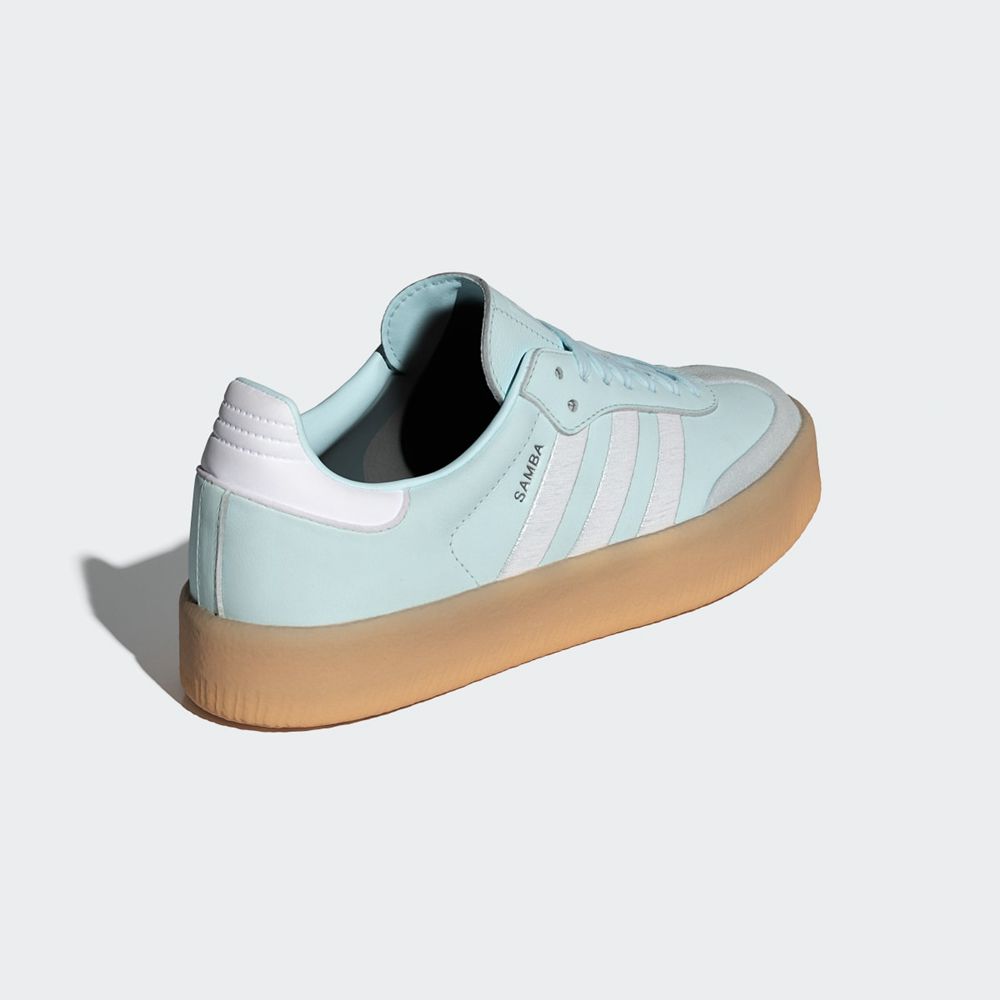 Chaussure Adidas Sambae Bleu Blanche Argent Homme | JQN-38402047