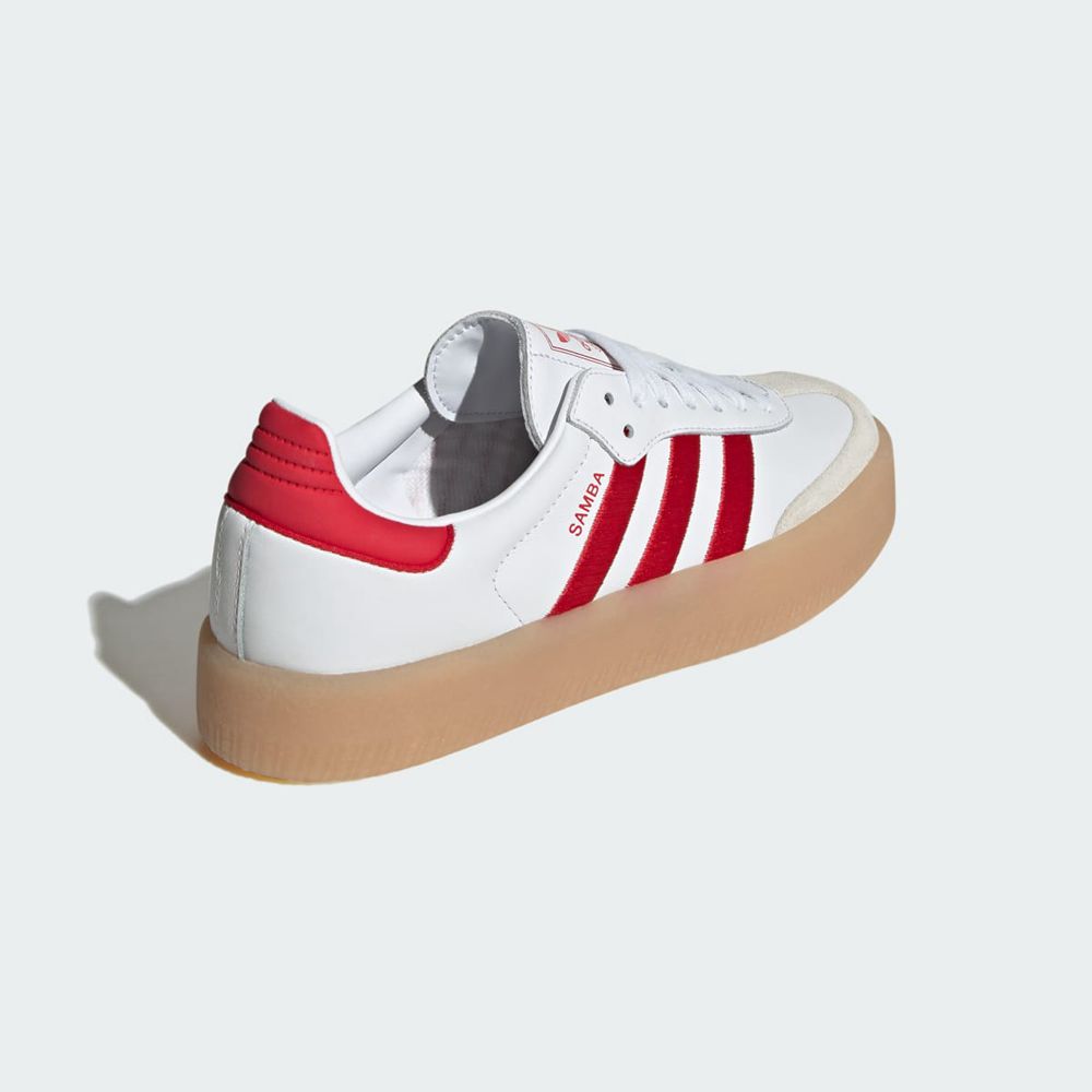 Chaussure Adidas Sambae Blanche Rouge Homme | PVG-31561544