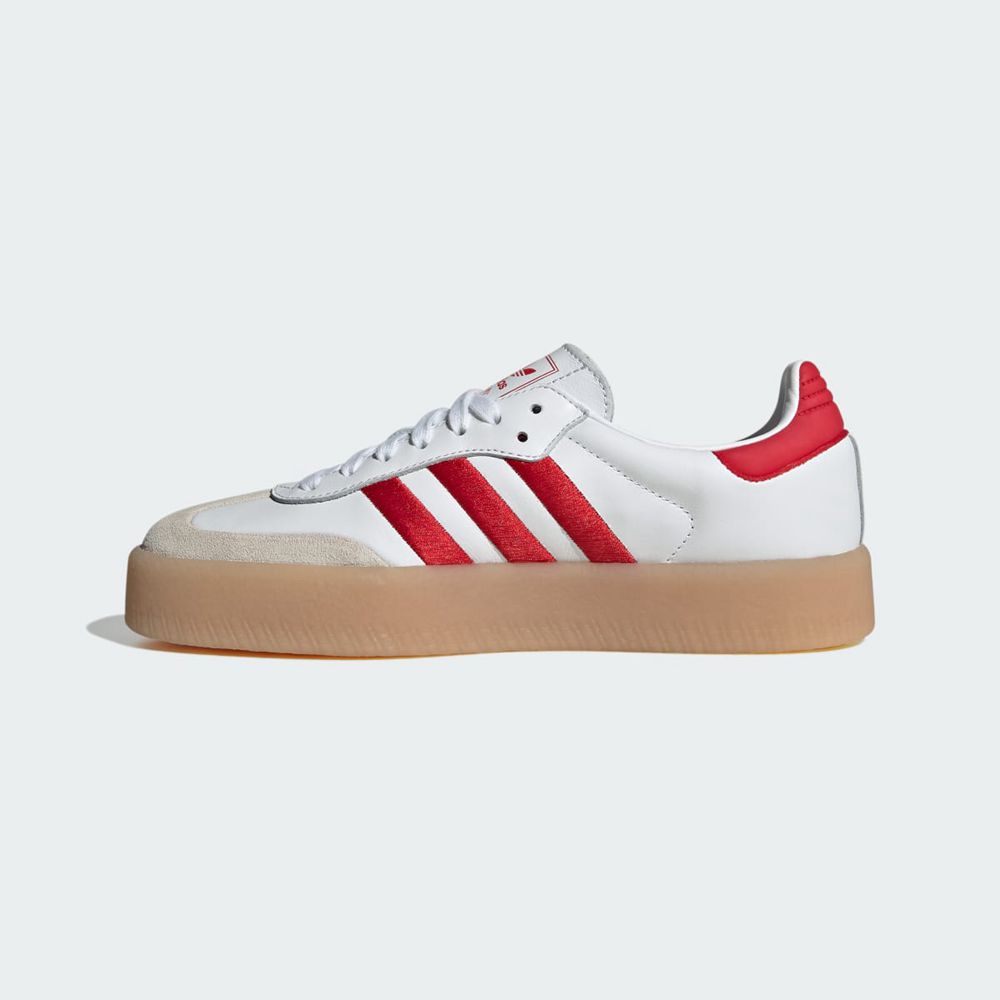 Chaussure Adidas Sambae Blanche Rouge Homme | PVG-31561544