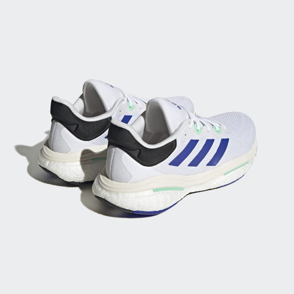 Chaussure Running Adidas Solarglide 6 Blanche Bleu Vert Homme | DPP-87429695