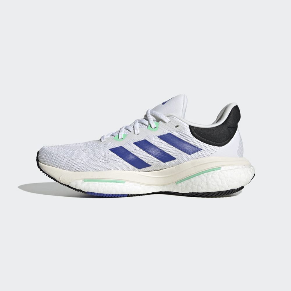 Chaussure Running Adidas Solarglide 6 Blanche Bleu Vert Homme | DPP-87429695