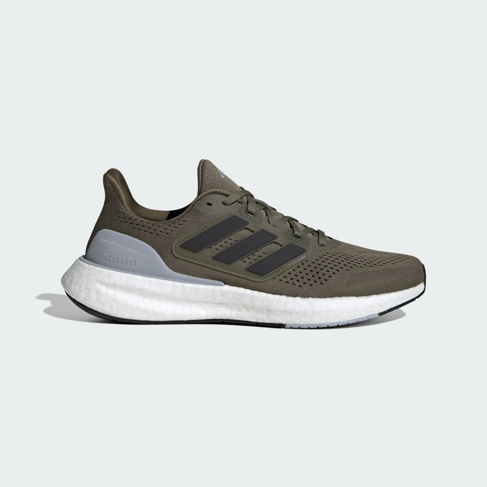 Chaussure Running Adidas Pureboost 23 Vert Olive Noir Argent Homme | GZN-62384115