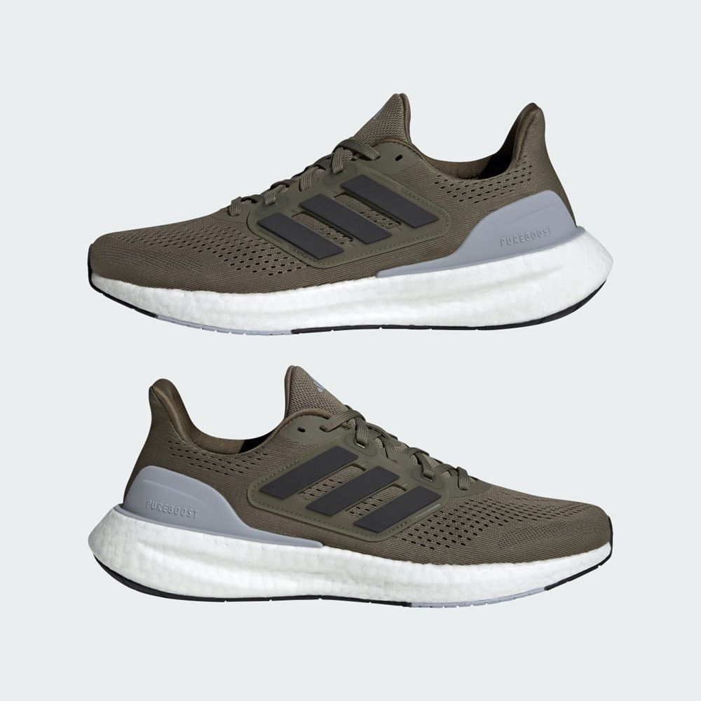 Chaussure Running Adidas Pureboost 23 Vert Olive Noir Argent Homme | GZN-62384115