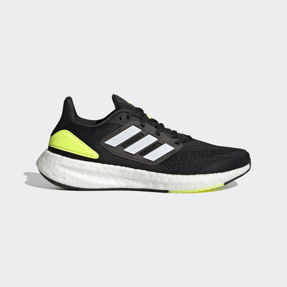 Chaussure Running Adidas Pureboost 22 Noir Blanche Jaune Homme | DWY-48066337