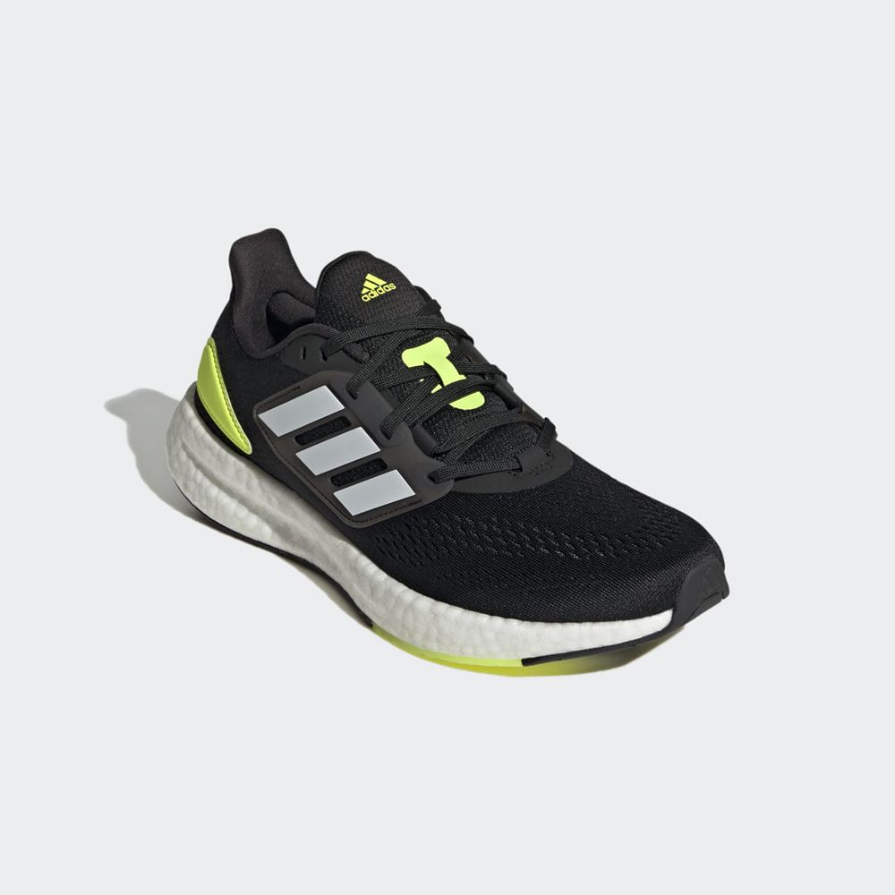 Chaussure Running Adidas Pureboost 22 Noir Blanche Jaune Homme | DWY-48066337