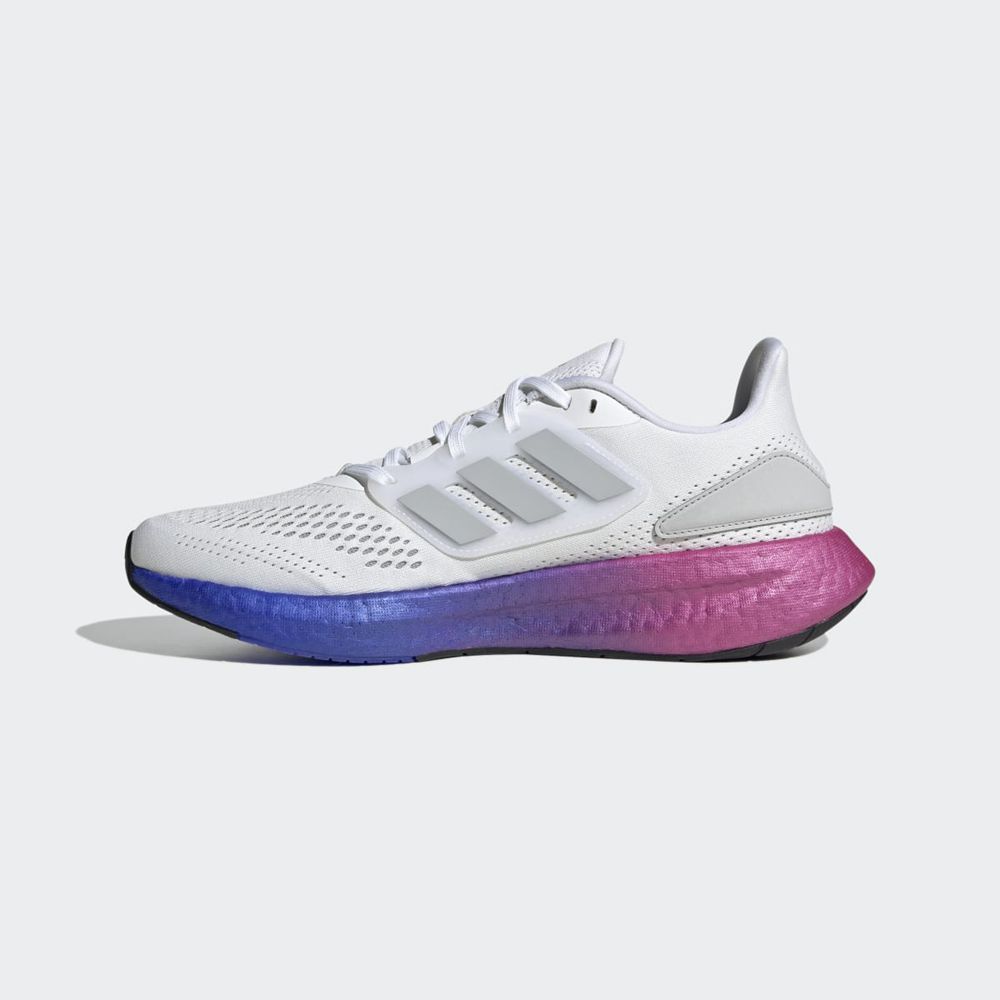 Chaussure Running Adidas Pureboost 22 Blanche Grise Bleu Homme | XFD-28733600