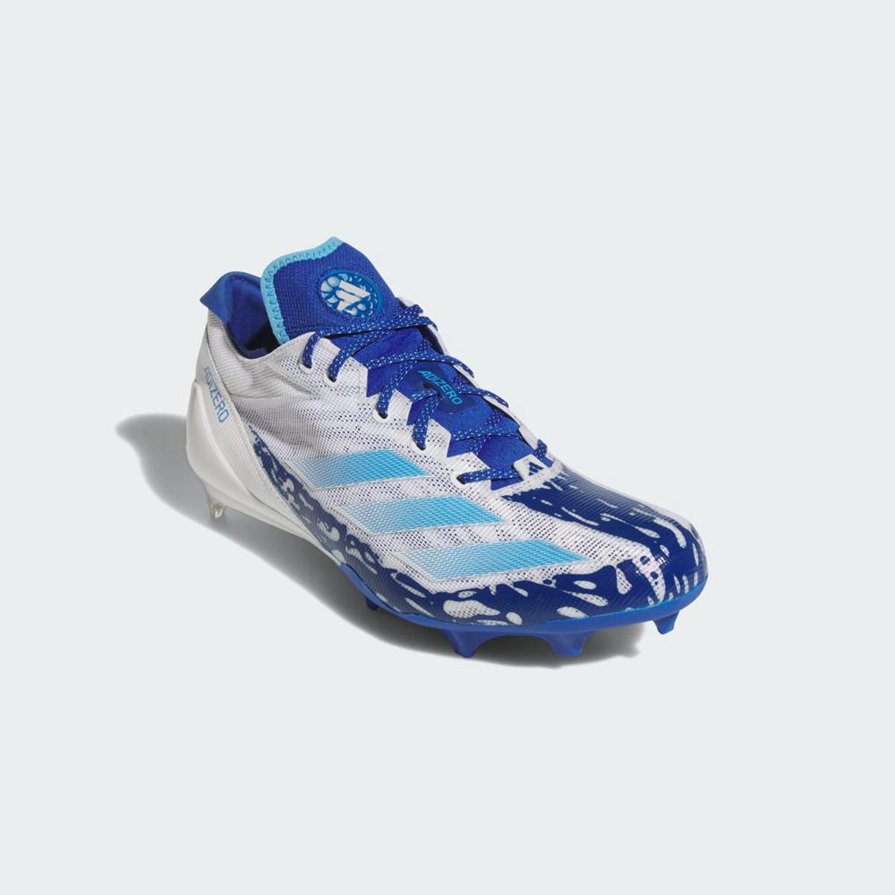 Chaussure de Foot Adidas Adizero Electric Speed Juice Blanche Bleu Homme | AIN-19212989