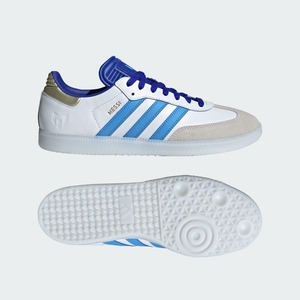 Chaussure Futsal Adidas Messi Samba Blanche Bleu Homme | RVM-03142543