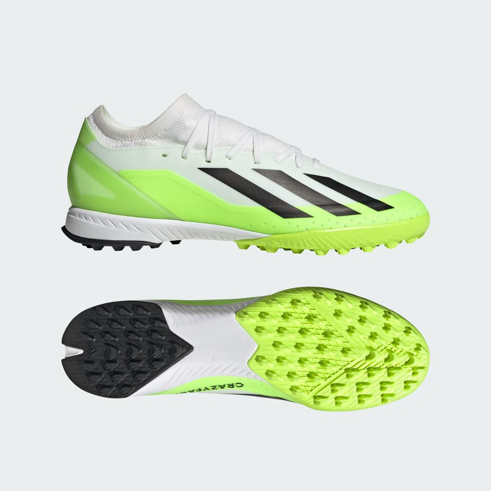 Chaussure Futsal Adidas X Crazyfast.3 Turf Blanche Noir Vert Homme | UEK-81209172