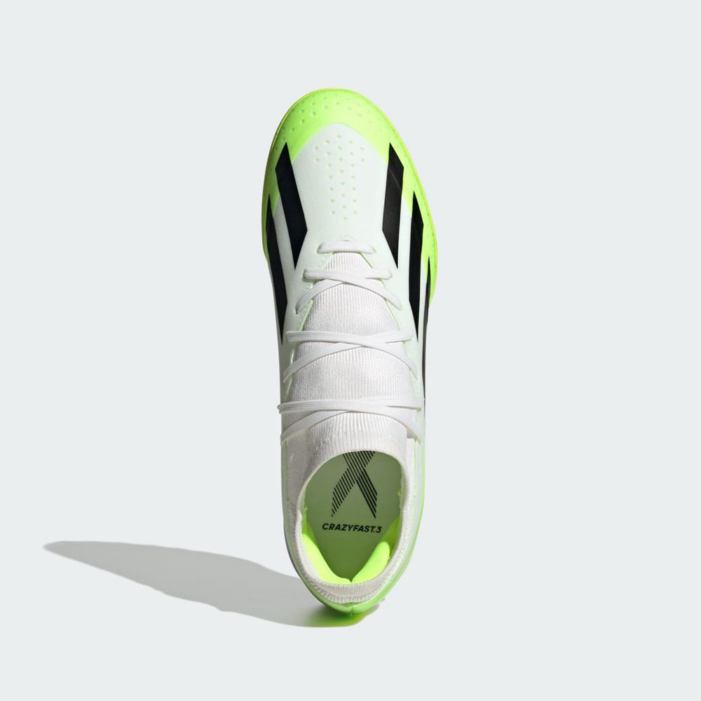 Chaussure Futsal Adidas X Crazyfast.3 Turf Blanche Noir Vert Homme | UEK-81209172