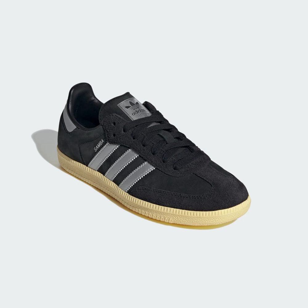 Chaussure Futsal Adidas Samba OG Noir Argent Jaune Homme | PFS-14837032