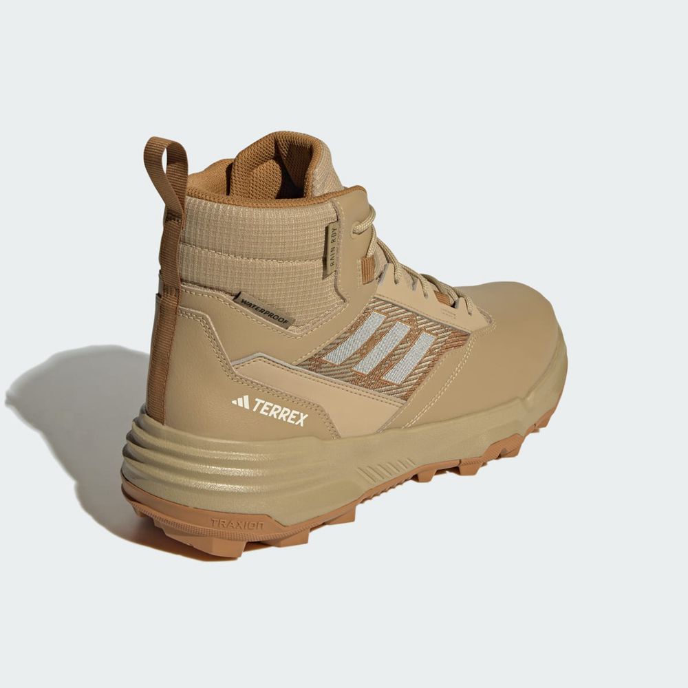 Chaussure de Randonnée Adidas Terrex Unity Leather Mid Rain.Rdy Beige Homme | FTE-33574084