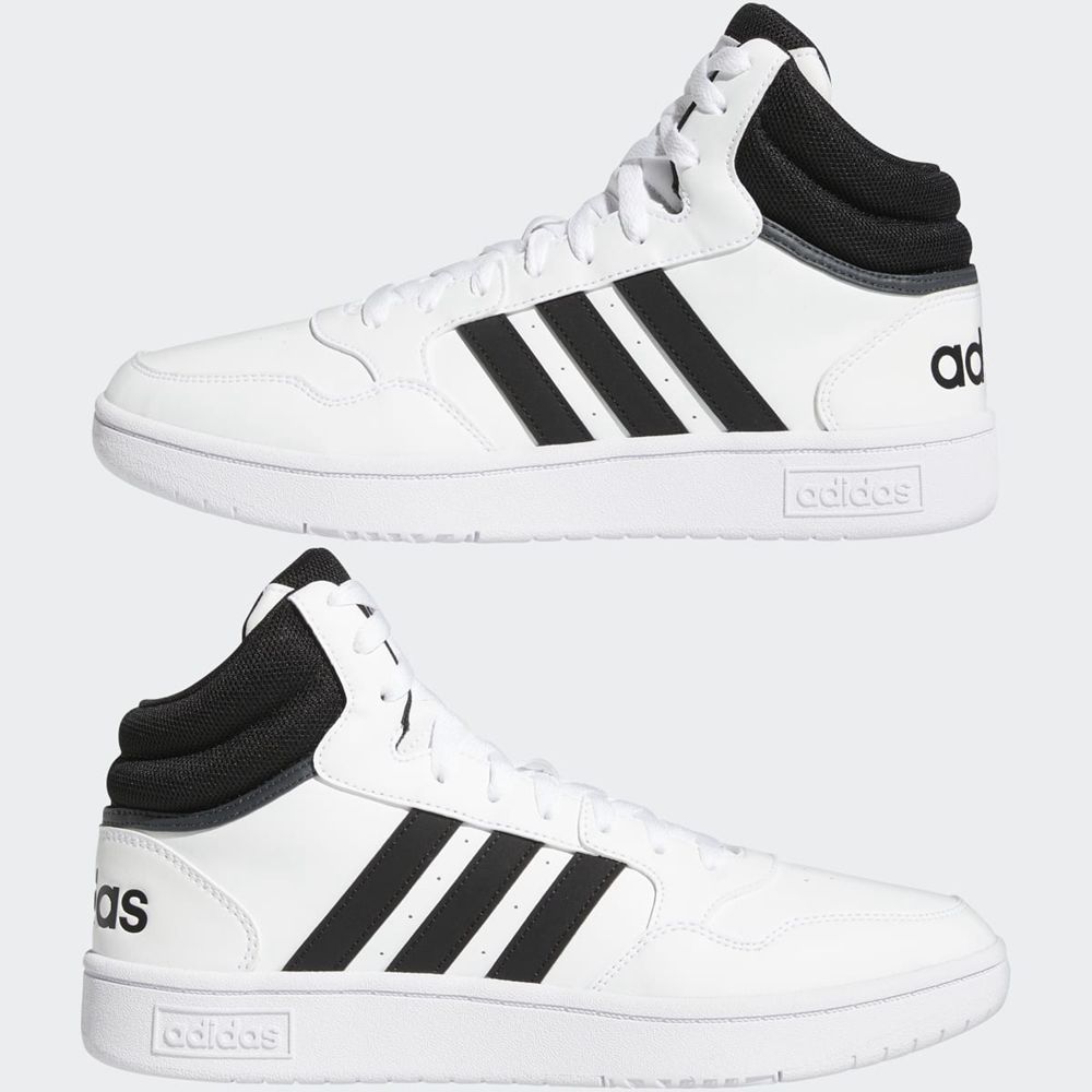 Basket Montante Adidas Hoops 3.0 Mid Classic Vintage Noir Blanche Homme | FQT-96265387