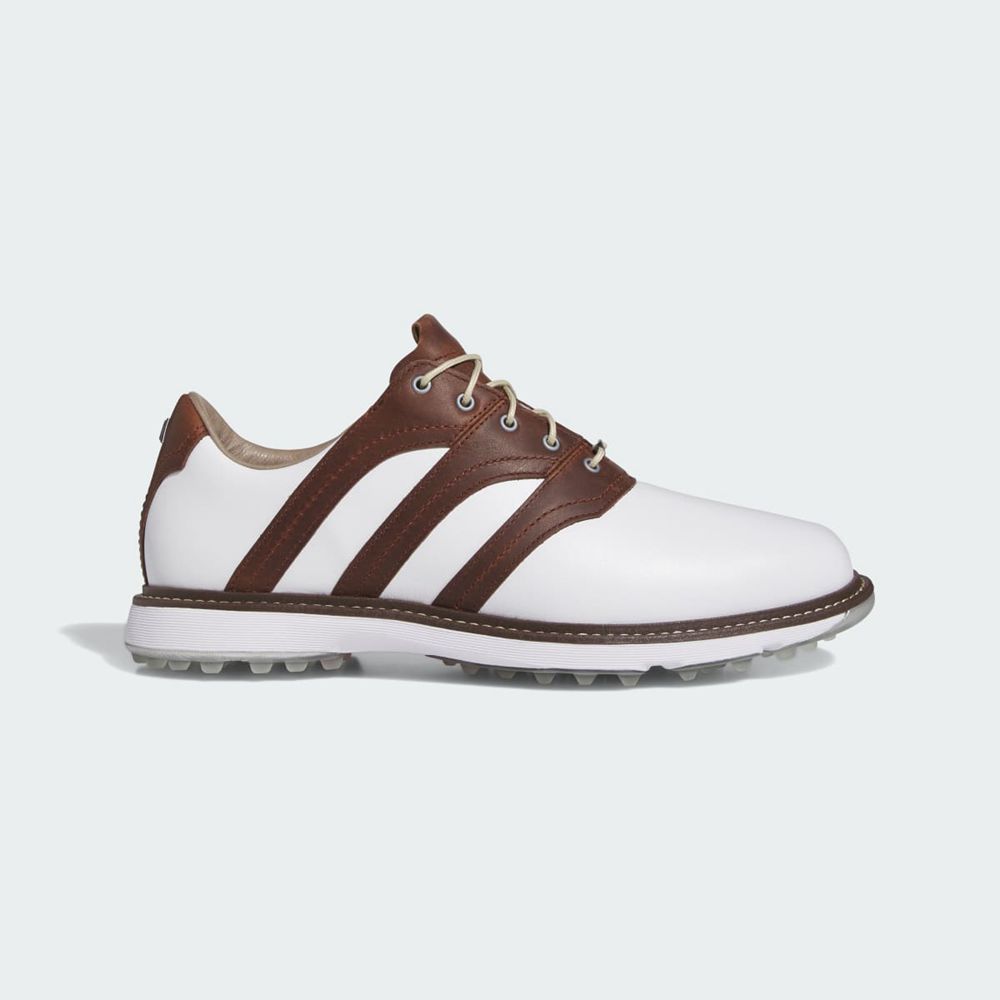 Chaussures De Golf Adidas MC Z-Traxion Spikeless Blanche Marron Argent Homme | EDR-55703591