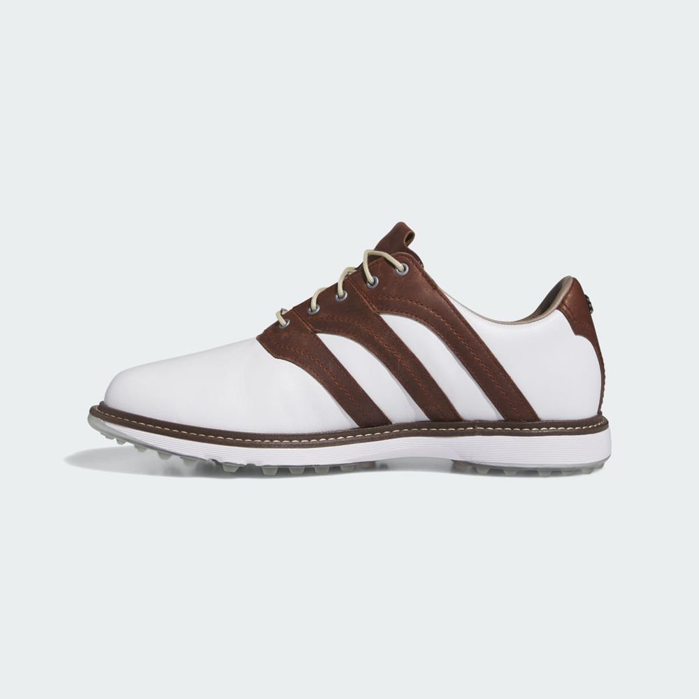 Chaussures De Golf Adidas MC Z-Traxion Spikeless Blanche Marron Argent Homme | EDR-55703591