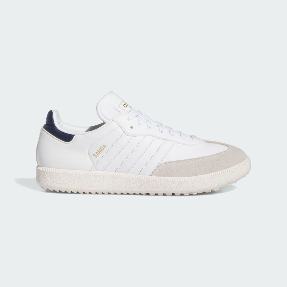 Chaussures De Golf Adidas Samba Blanche Bleu Marine Homme | EPR-66417832