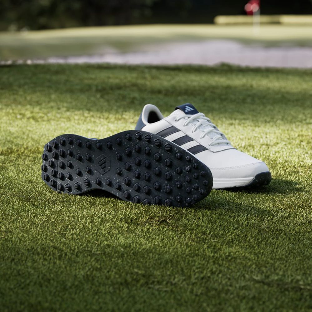 Chaussures De Golf Adidas S2G Spikeless Leather 24 Blanche Bleu Marine Argent Homme | PON-45678637