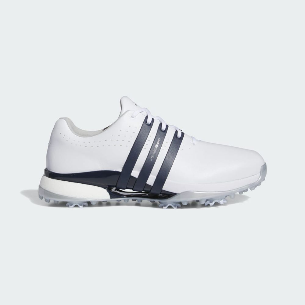 Chaussures De Golf Adidas Tour360 24 Blanche Bleu Marine Argent Homme | URY-67586536