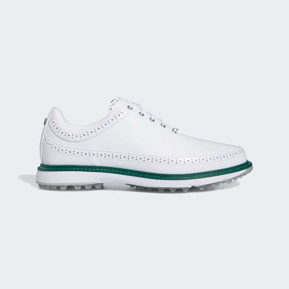 Chaussures De Golf Adidas MC80 Spikeless Blanche Argent Vert Homme | XUC-40399671