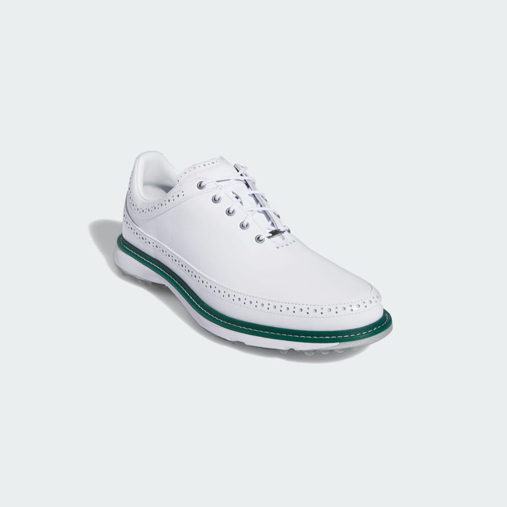 Chaussures De Golf Adidas MC80 Spikeless Blanche Argent Vert Homme | XUC-40399671