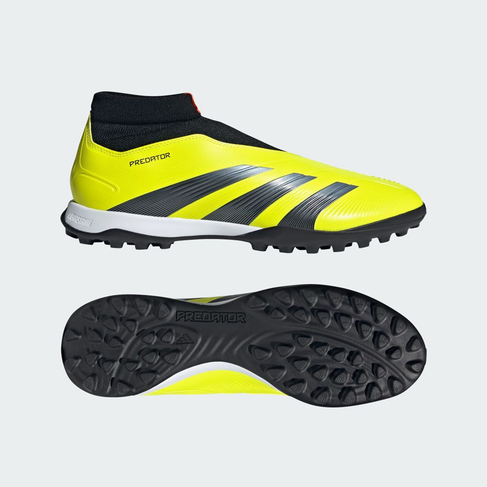 Chaussure de Foot Adidas Predator 24 League Laceless Turf Jaune Noir Blanche Homme | ZBX-42991033