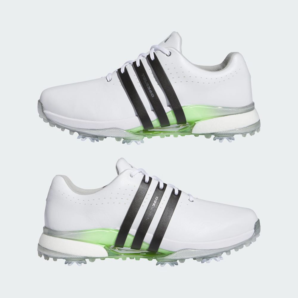 Chaussures De Golf Adidas Tour360 24 Wide Blanche Noir Vert Homme | NRD-57754352