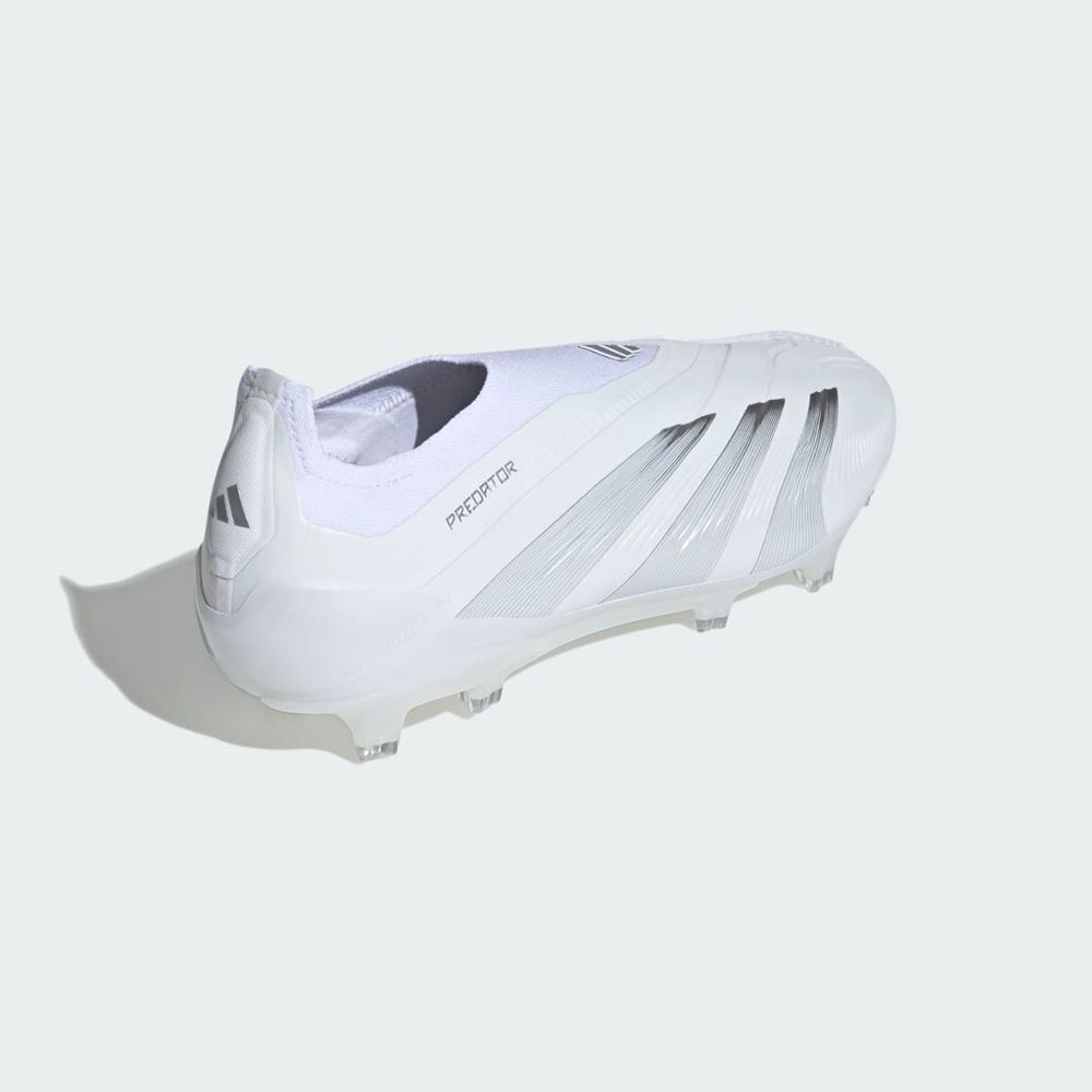 Chaussure de Foot Adidas Predator 24 Elite Laceless Firm Ground Blanche Argent Homme | XUF-81090465