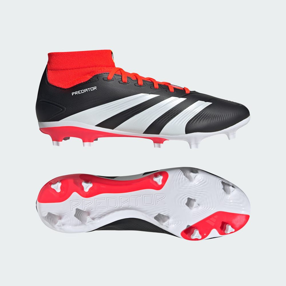 Chaussure de Foot Adidas Predator 24 League Firm Ground Noir Blanche Rouge Homme | SVI-54081378