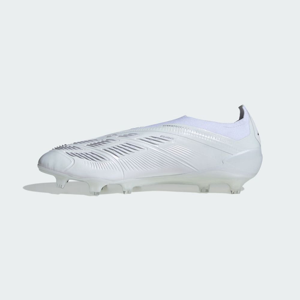 Chaussure de Foot Adidas Predator 24 Elite Laceless Firm Ground Blanche Argent Homme | XUF-81090465