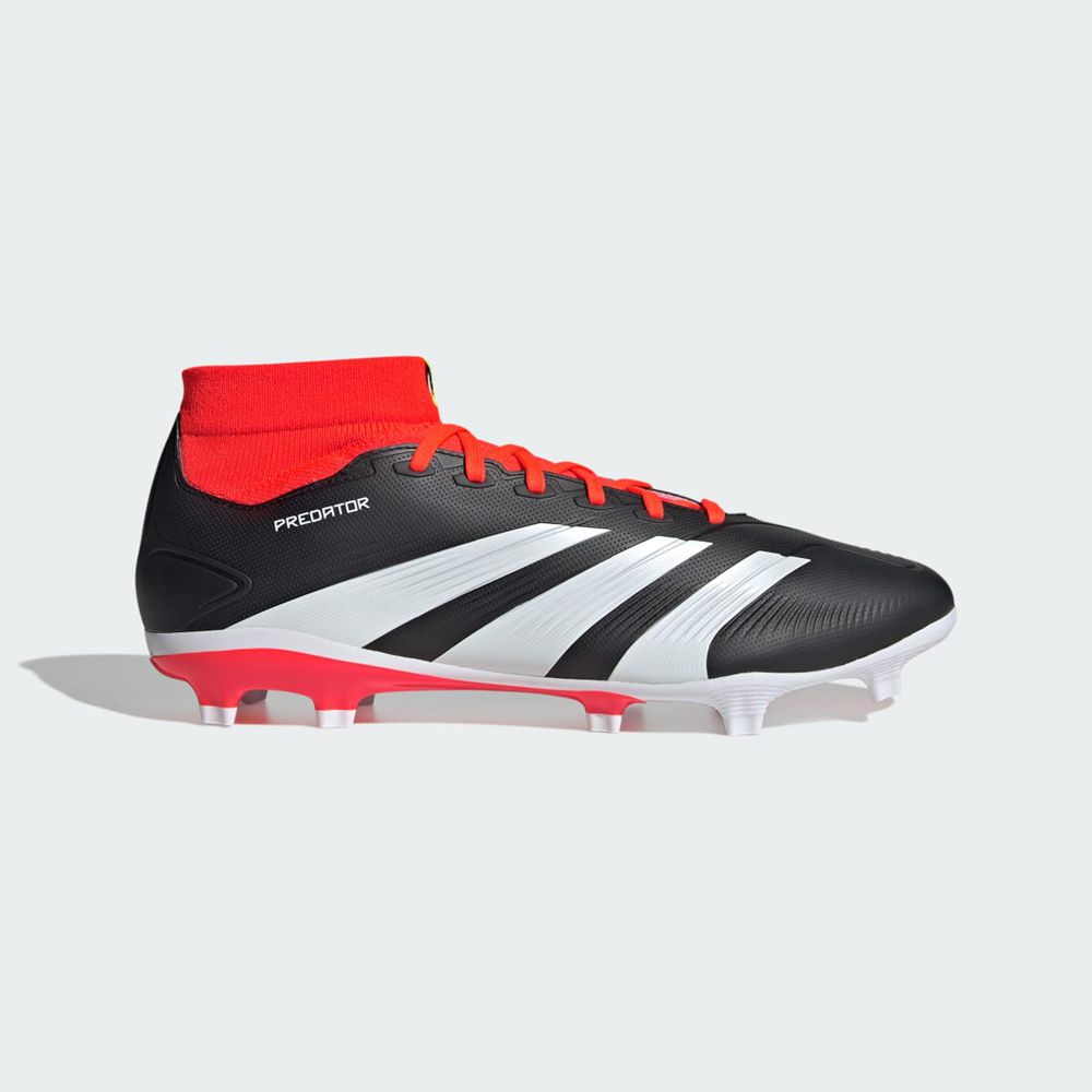 Chaussure de Foot Adidas Predator 24 League Firm Ground Noir Blanche Rouge Homme | SVI-54081378