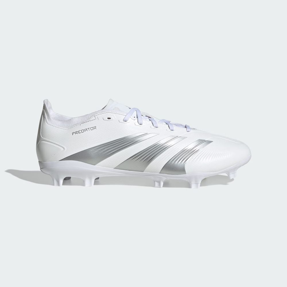 Chaussure de Foot Adidas Predator 24 League Low Firm Ground Blanche Argent Grise Homme | DIB-98774732