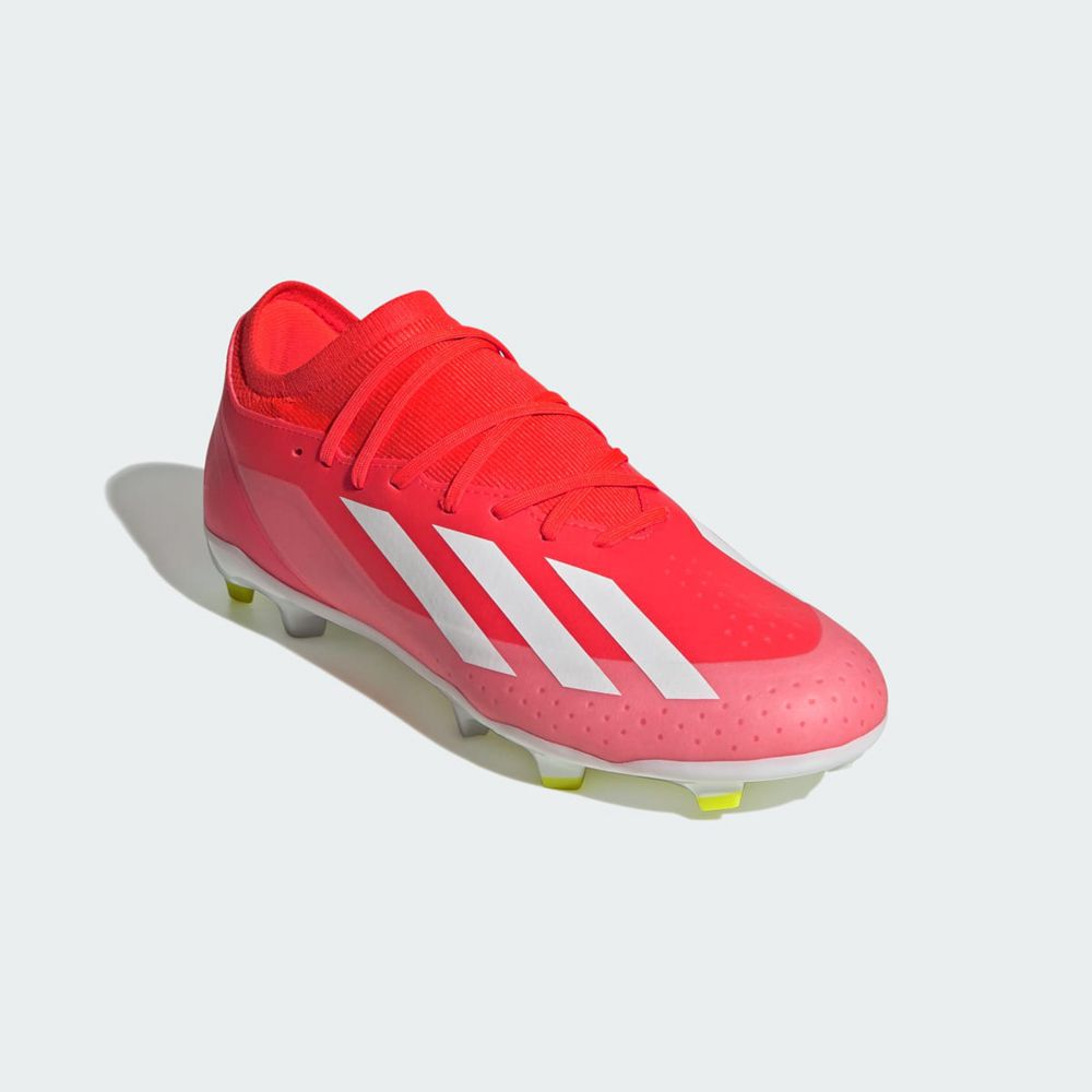 Chaussure de Foot Adidas X Crazyfast League Firm Ground Rouge Blanche Jaune Homme | WTV-73152304