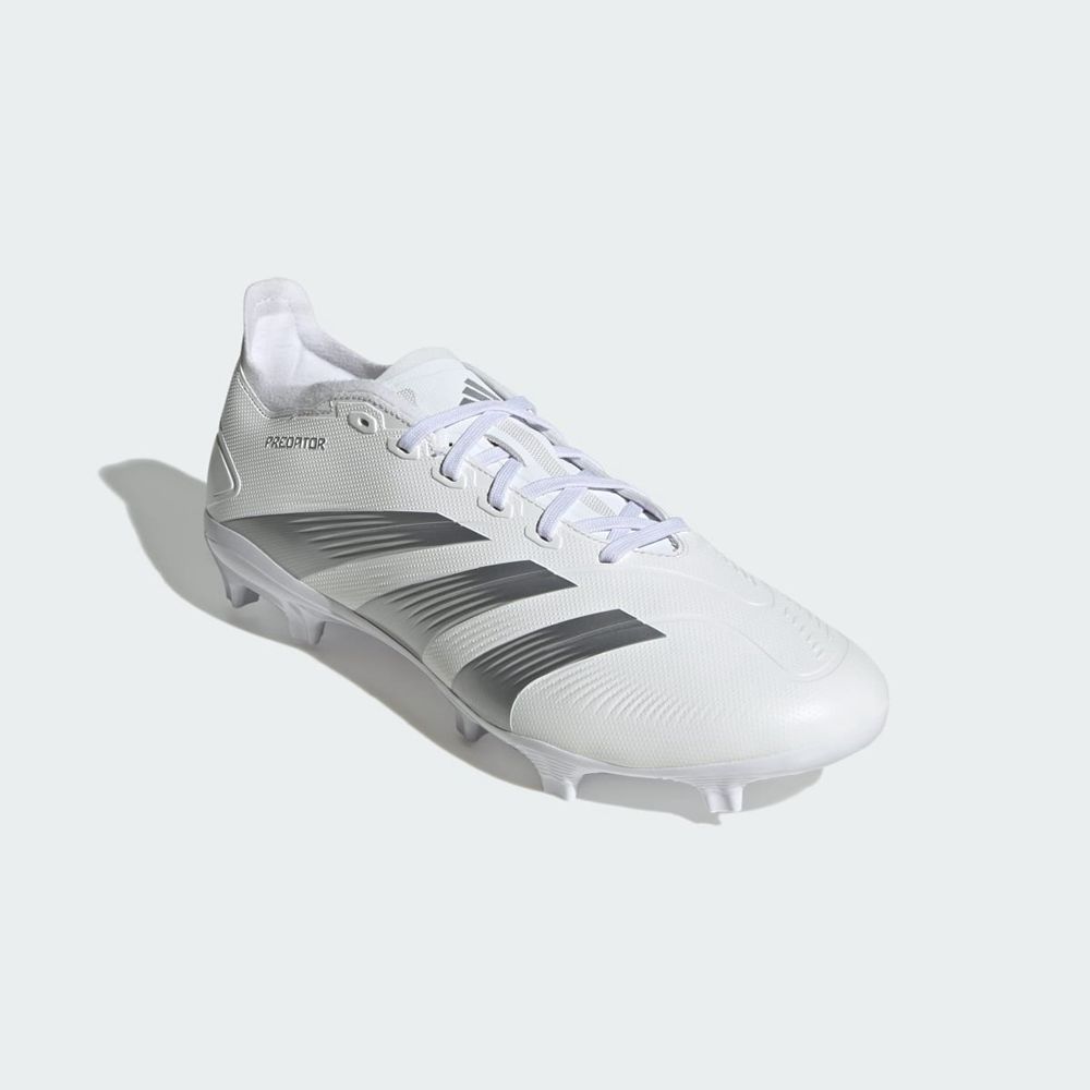 Chaussure de Foot Adidas Predator 24 League Low Firm Ground Blanche Argent Grise Homme | DIB-98774732