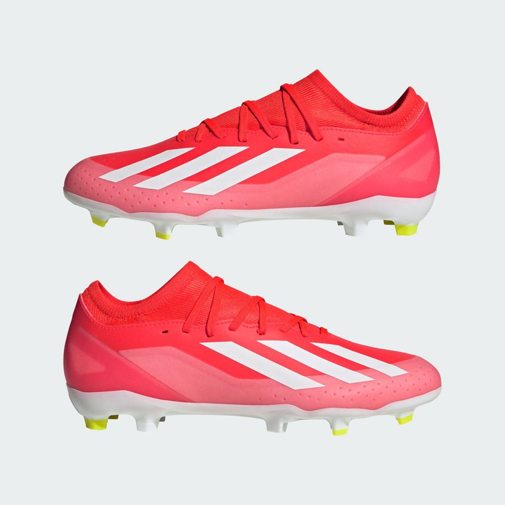 Chaussure de Foot Adidas X Crazyfast League Firm Ground Rouge Blanche Jaune Homme | WTV-73152304