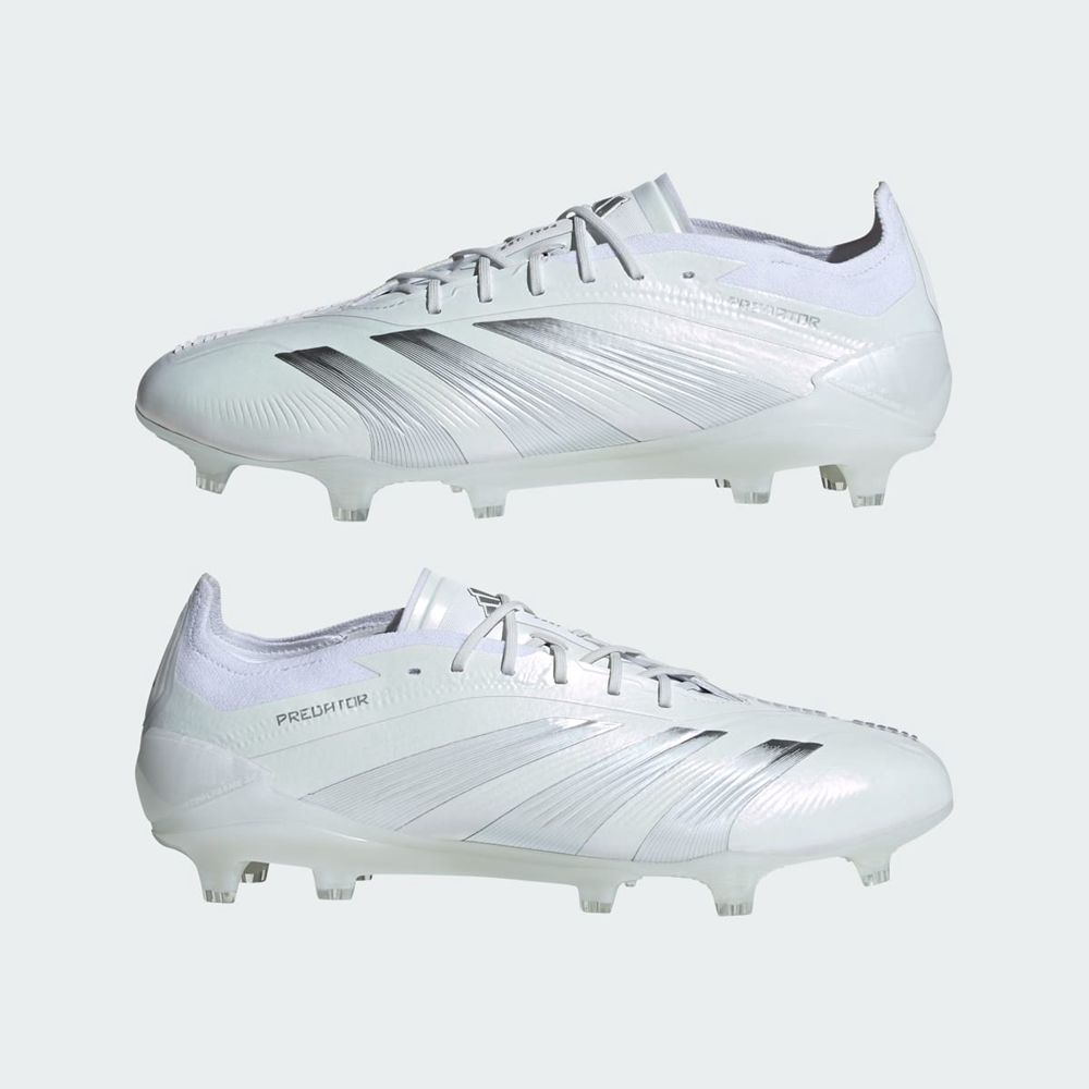 Chaussure de Foot Adidas Predator 24 Elite Low Firm Ground Blanche Argent Homme | JHV-59015839