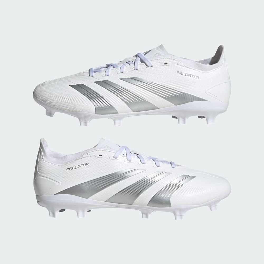 Chaussure de Foot Adidas Predator 24 League Low Firm Ground Blanche Argent Grise Homme | DIB-98774732