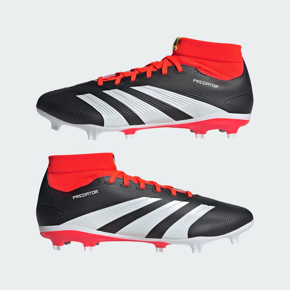 Chaussure de Foot Adidas Predator 24 League Firm Ground Noir Blanche Rouge Homme | SVI-54081378