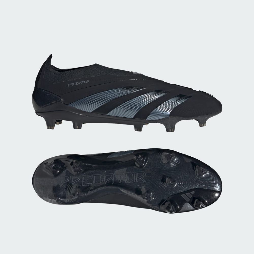 Chaussure de Foot Adidas Predator 24 Elite Laceless Firm Ground Noir Grise Homme | DTM-67776302