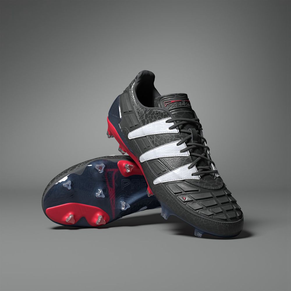 Chaussure de Foot Adidas Predator 94 Firm Ground Noir Blanche Rouge Homme | STQ-02183038