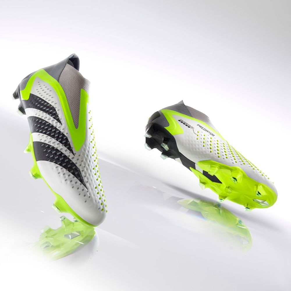 Chaussure de Foot Adidas Predator Accuracy+ Firm Ground Blanche Noir Vert Homme | KBQ-52693584