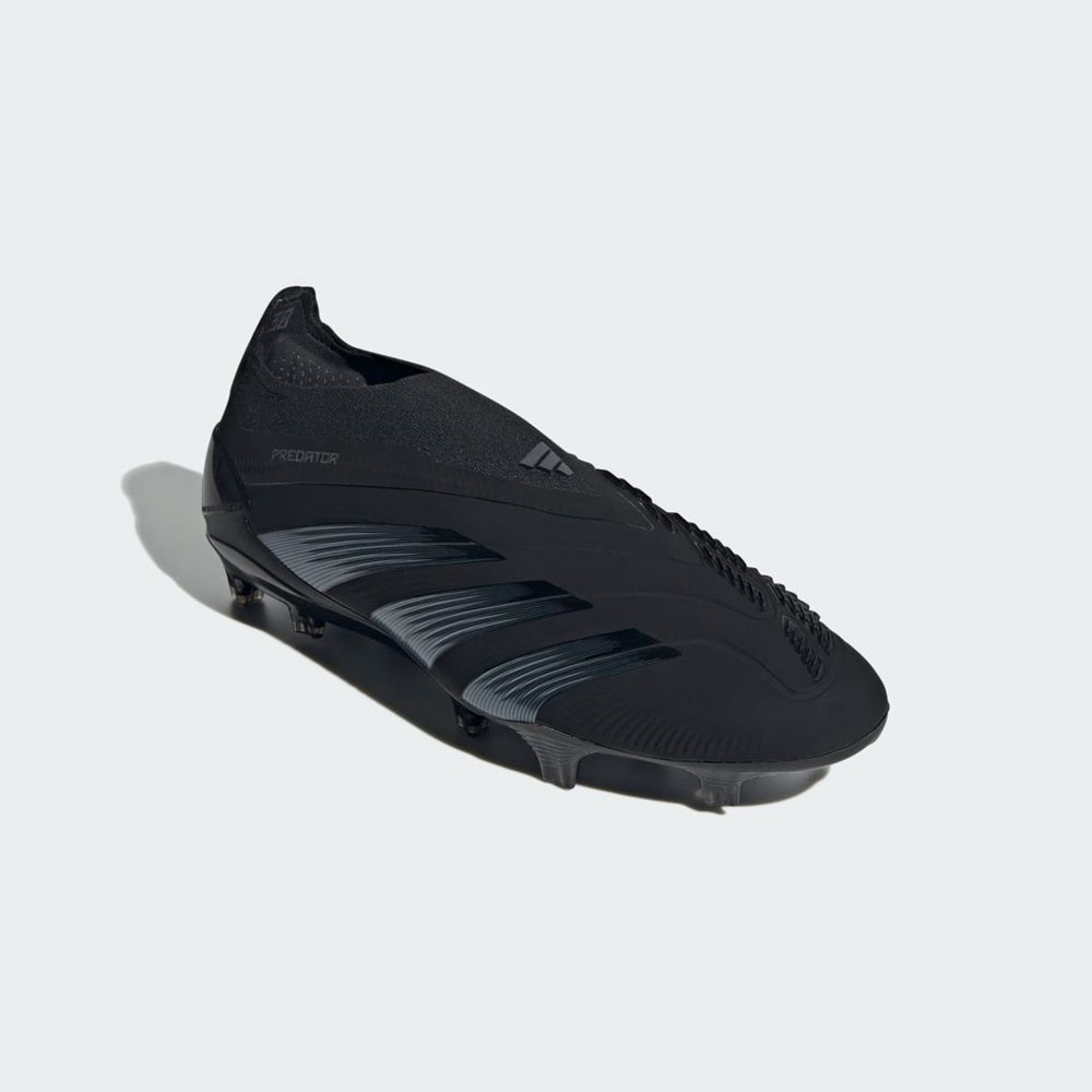 Chaussure de Foot Adidas Predator 24 Elite Laceless Firm Ground Noir Grise Homme | DTM-67776302