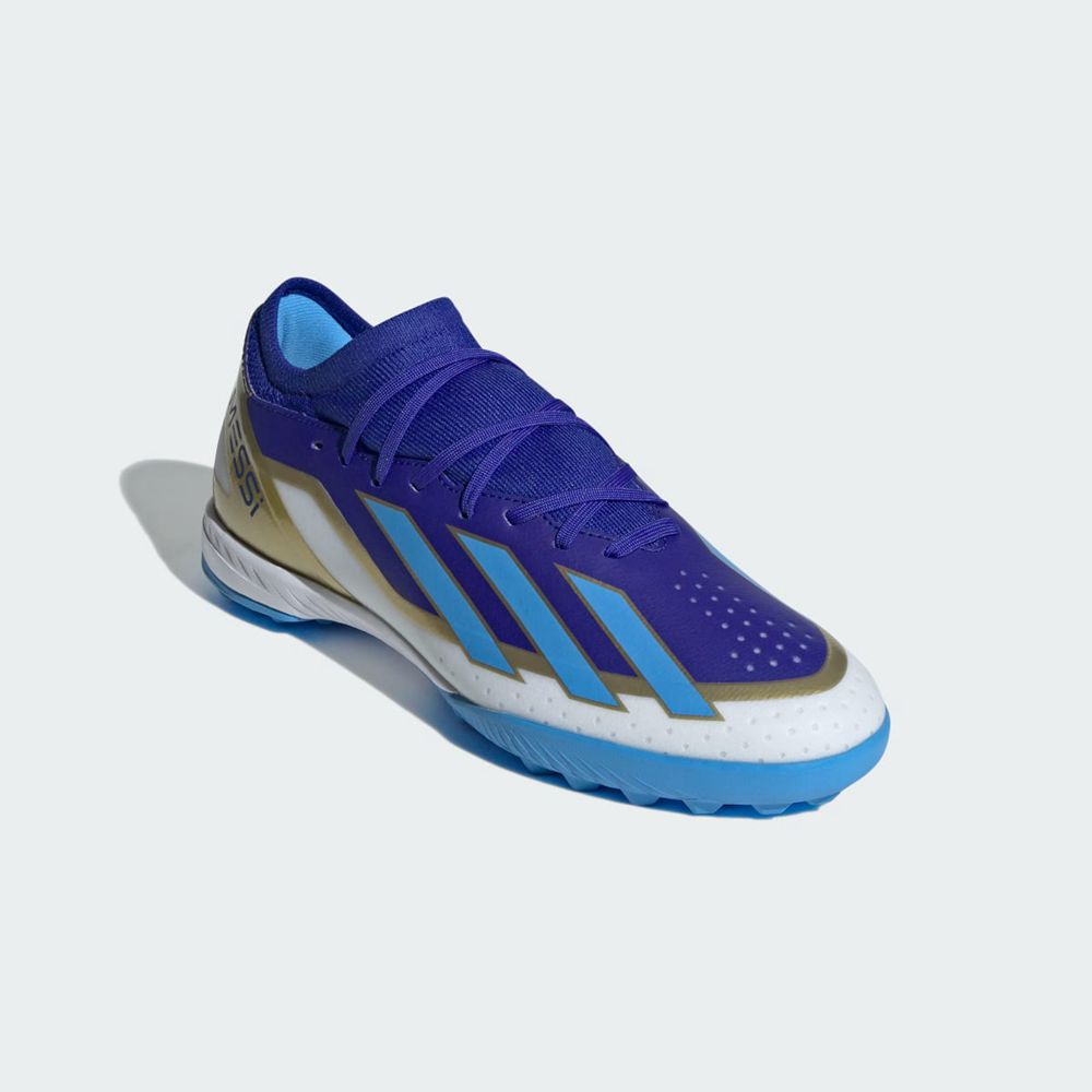 Chaussure de Foot Adidas X Crazyfast Messi League Turf Bleu Blanche Homme | WXZ-07330169