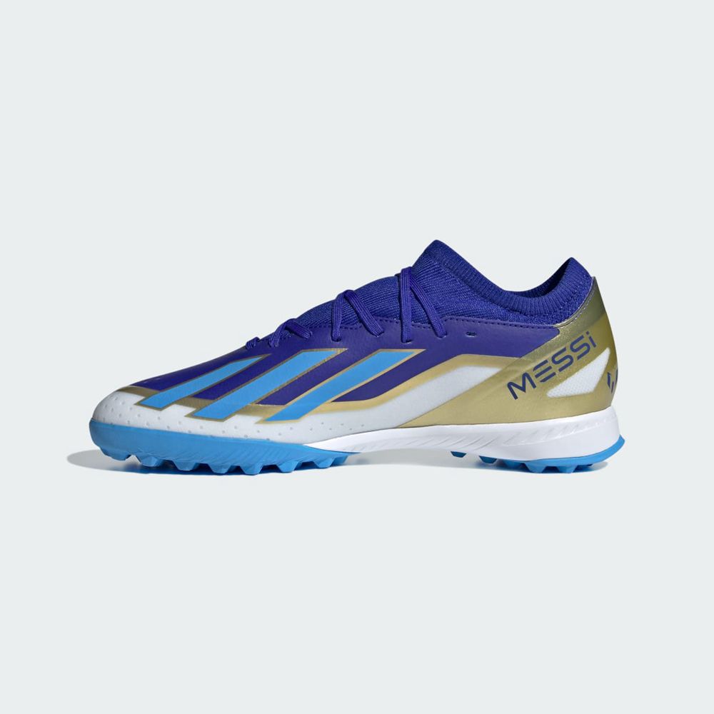 Chaussure de Foot Adidas X Crazyfast Messi League Turf Bleu Blanche Homme | WXZ-07330169