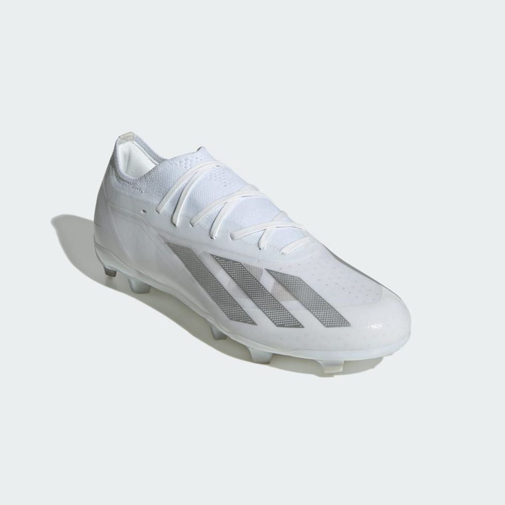 Chaussure de Foot Adidas X Crazyfast Pro Firm Ground Blanche Argent Homme | JJO-03380048