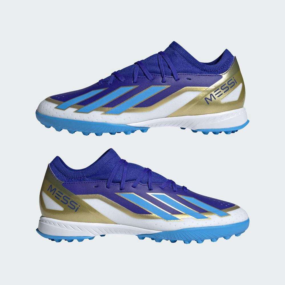 Chaussure de Foot Adidas X Crazyfast Messi League Turf Bleu Blanche Homme | WXZ-07330169