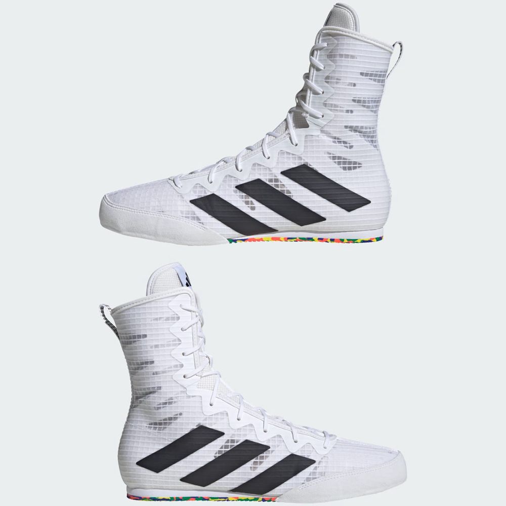 Chaussures De Boxe Adidas Box Hog 4 Blanche Noir Homme | AIX-03390550