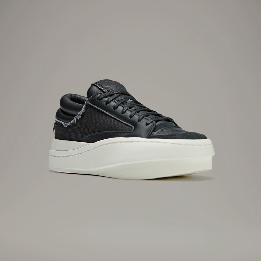 Chaussure Basket Adidas Y-3 Centennial Low Noir Blanche Homme | QDS-14147010